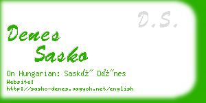 denes sasko business card